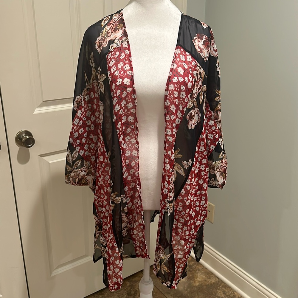 Sheer chiffon kimono